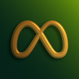 a gold symbol on a green background